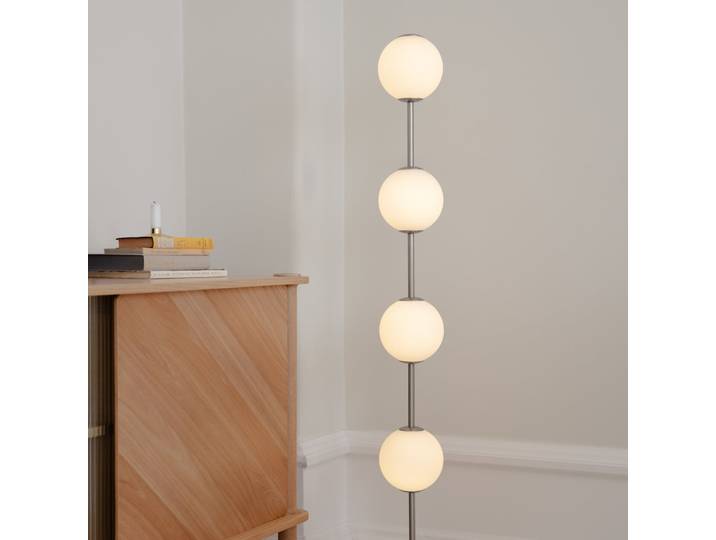 Audrey LED-Stehlampe, stahlfarben Höhe 128 cm 4-flg. - UMAGE - Wohnzimmer - Design - Metall - Mehrflammig