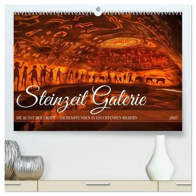 Steinzeit Galerie (hochwertiger Premium Wandkalender 2027 DIN A2 quer), Kunstdruck in Hochglanz