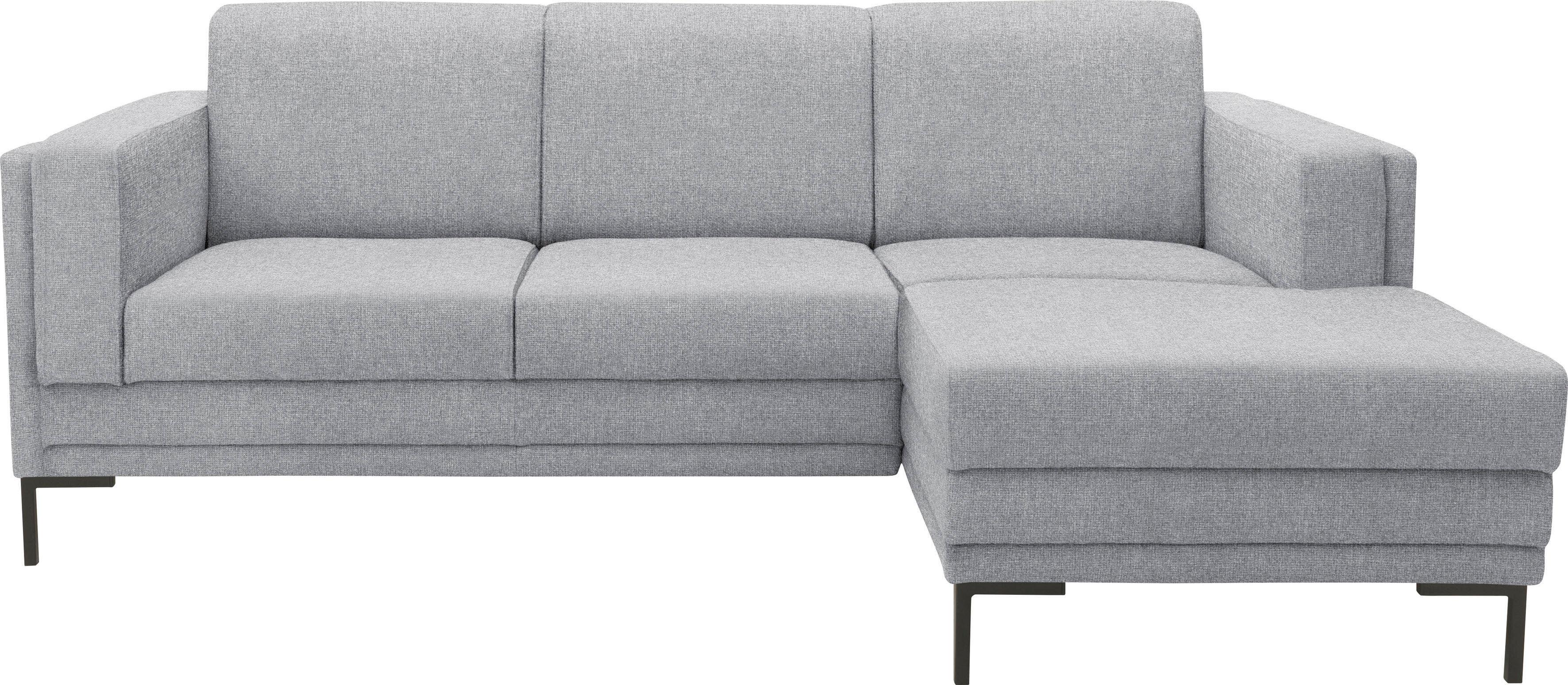 Ecksofa "LOOKS VII L-Form", silber, B:214cm H:82cm T:146cm, 100% Polyester, LOOKS BY WOLFGANG JOOP, Sofas, Ecksofa, klare Linien, edles Design
