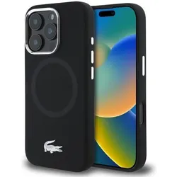 Lacoste Schutzhülle (Apple iPhone 16 Pro Max), Smartphone Hülle, Schwarz