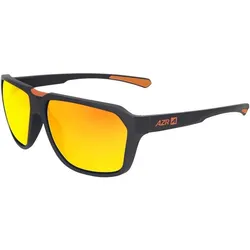AZR, Herren, Sportbrille, Poker (mattschwarzer, Orange, mirror red-orange), Orange, Schwarz