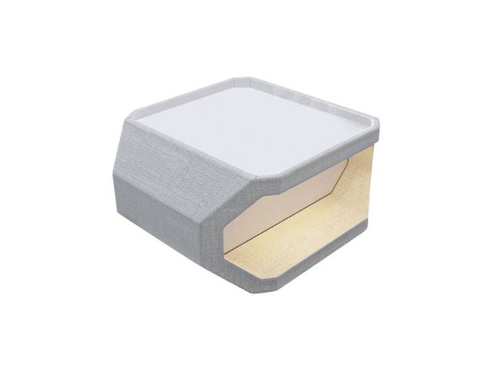 Sofa Dreams Couchtisch Asti, Strukturstoff Bezug in Macchiato, Akzentfarbe Weiß, mit LED
