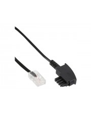 InLine Telefonkabel TAE-F M bis RJ-45 2-polig M 3 m ungeschirmt flach Schwarz (18503)