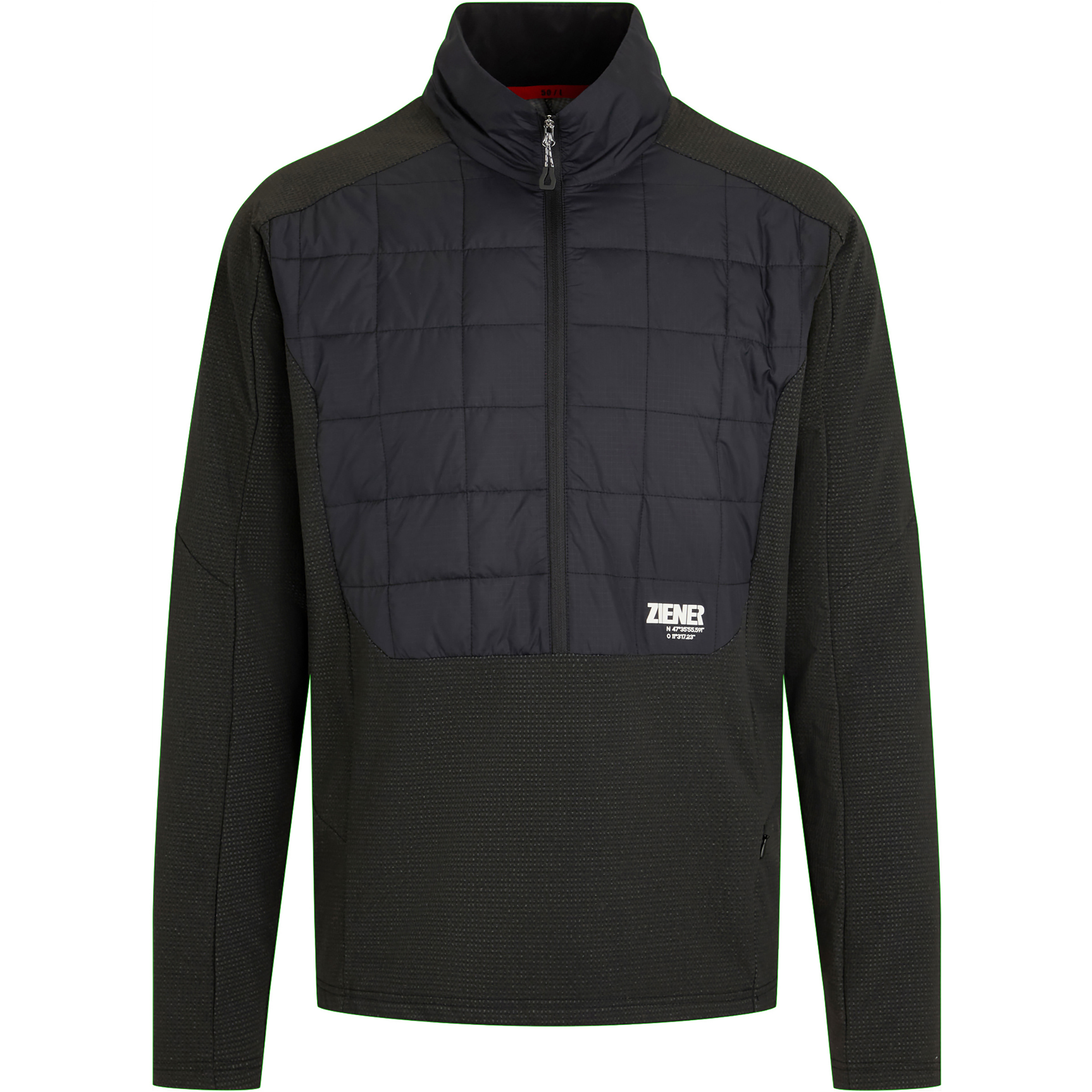 Ziener Rafy-Z Herren Pullover schwarz Größe L Freeride | Skifahren Windabweisend Wasserabweisend