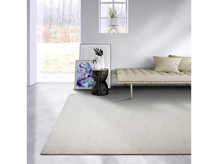 Elle Decoration Wollteppich Pradesh - Natur Wohnzimmerteppich - Handgewebt - Boho Teppich Wolle für Wohnzimmer, Schlafzimmer, Esszimmer, Flur, Küche - Natur Weiß, 60x90cm