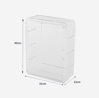 Inspire Picks No Drill Wall Mounted Medicine Cabinet Multi Layer Storage Organizer For Bathroom, Kitchen & Home 4 Floors Transparent