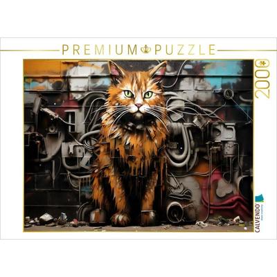 CALVENDO Puzzle Ein Motiv aus dem Kalender 'Graffiti Katzen' | 2000 Teile Lege-Größe 90x67cm Foto-Puzzle für glückliche Stunden