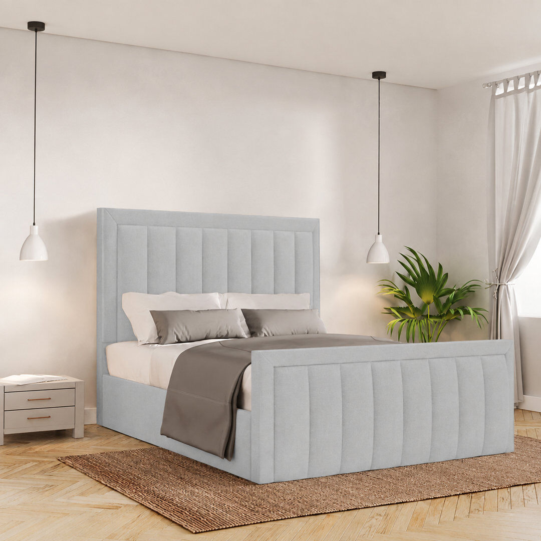 Canora Grey Ballal Upholstered Ottoman Bed Light Silver Single (3')