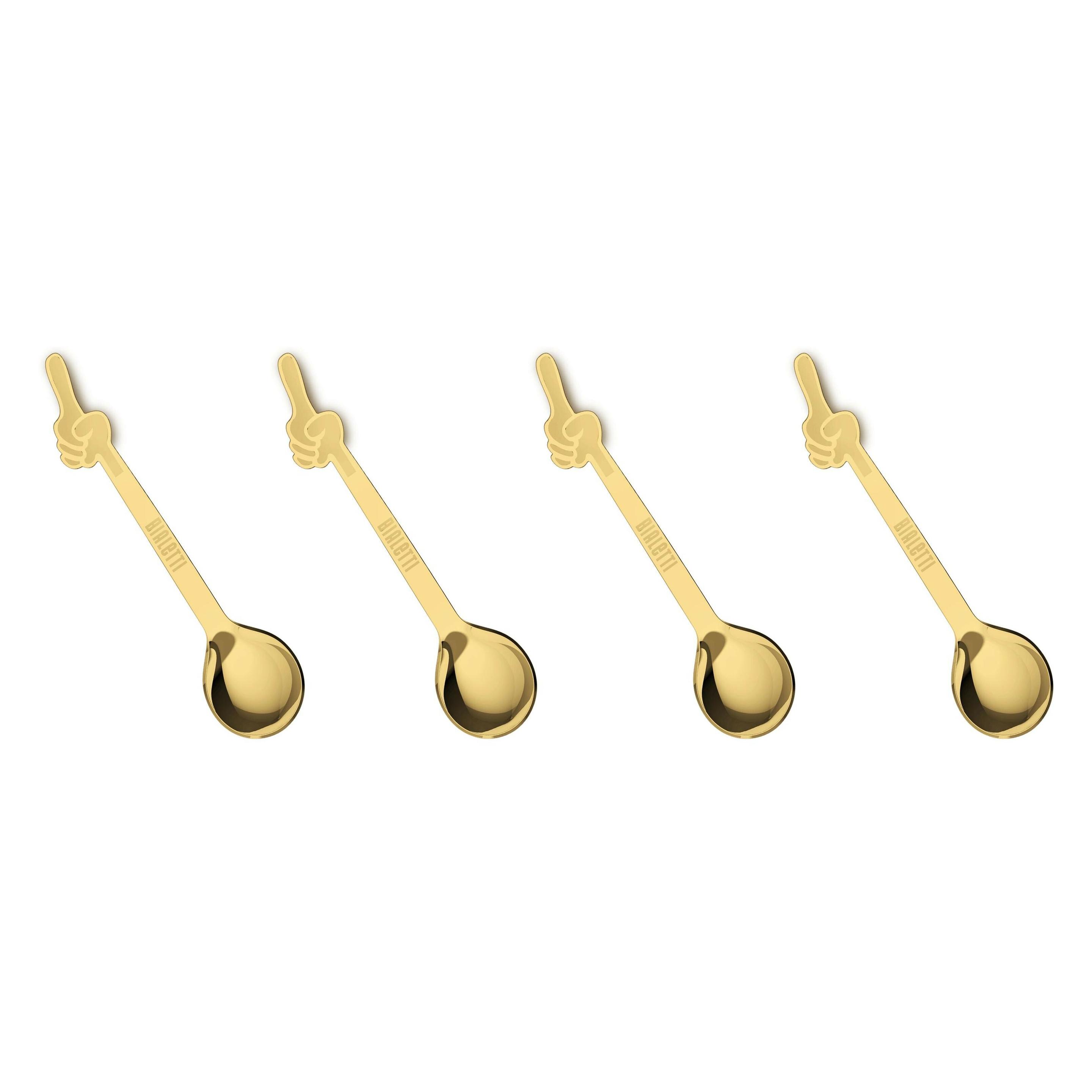 Bialetti Löffel 4 Stück, Goldfarbig, Materialtyp: Kunststoff (4 Stk., Löffel) (NMWHITE007)