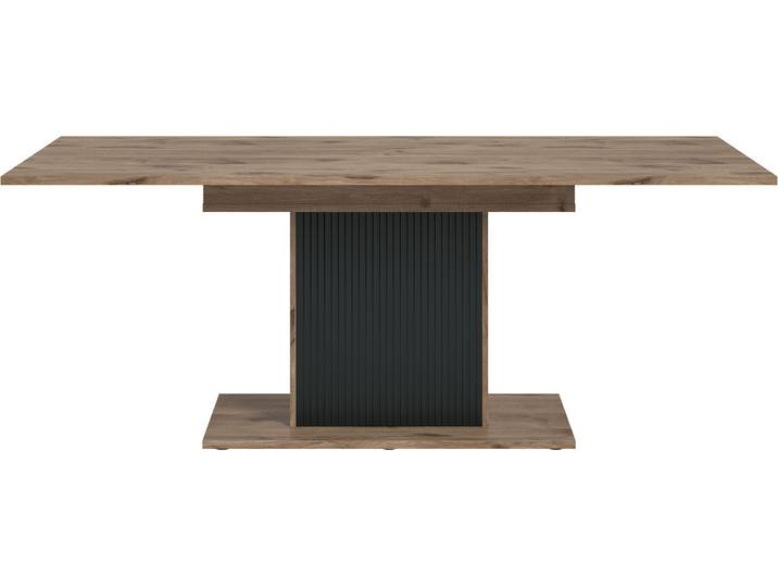 Esstisch HOME AFFAIRE TREVERK, Breite:160-200 cm , nox oak nachbildung, schwarz tiefzieh, nox oak nachbildung, schwarz tiefzieh, nox oak nachbildung, H:75cm, Tische, Esstisch, Esstisch, Küchentisch, Tisch, Esszimmer, Küche