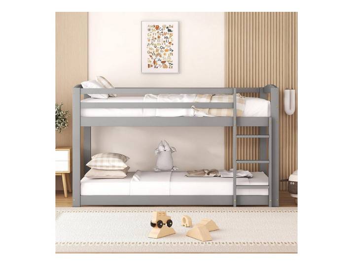 LuxusKollektion Etagenbett Etagenbett Kiefer 90x200 Grau (1-St)