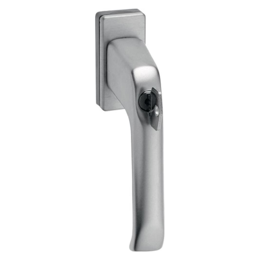 EDI Fenstergriff 1003/2035 Aluminium F2 / neusilberfarbig 35 mm abschliessbar (1003/2035/02)