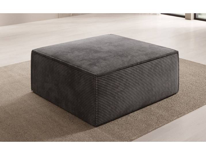 Beistellhocker Lesley in Cord - Olive - Cord - Luxusbetten24