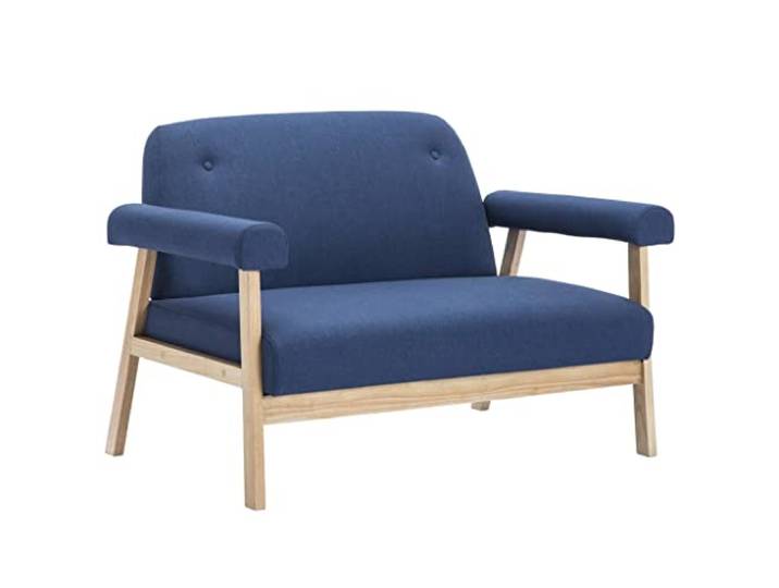 RJPLMFV 2-Sitzer-Sofa, Polyestergewebe, blau, Massivholz Schaumstoffpolsterung, stabiler Rahmen, elegantes Design, einfache Montage, für Wohnzimmer