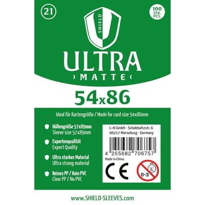Shield Ultra Matte 21 - 100 Super Sleeves für Kartengröße 54x86 mm