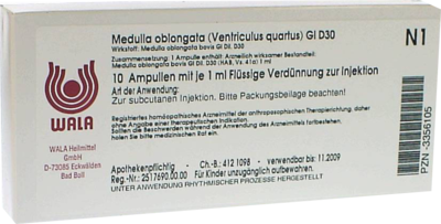 WALA Heilmittel GmbH MEDULLA OBLONGATA Ventriculus quartus GL D 30 Amp. 10X1 ml 03356105