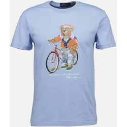T-Shirt mit Summer Bear Print Blau L