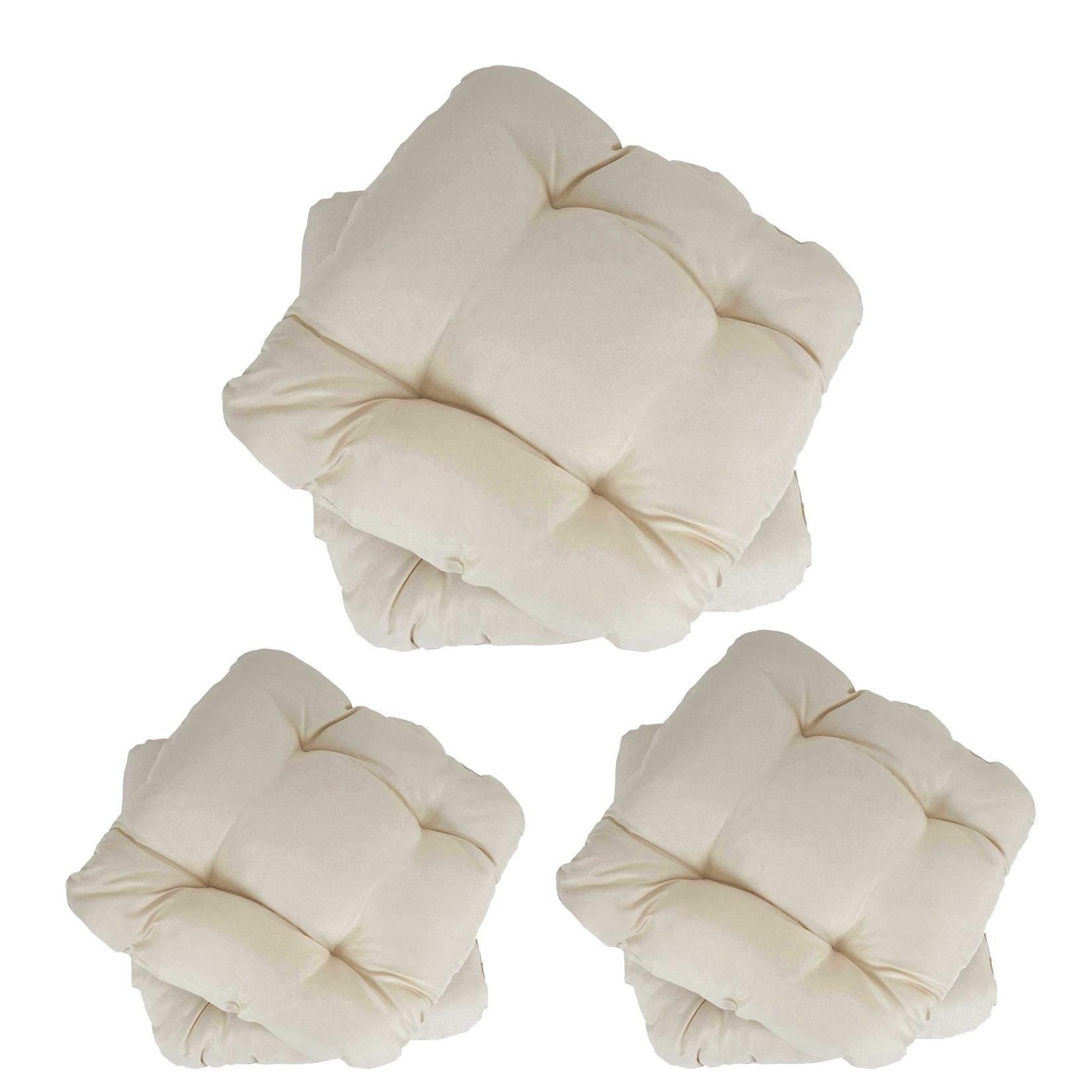 6er-Set Sitzkissen Milano, Stuhlkissen Kissen, 41x38x8cm ~ creme