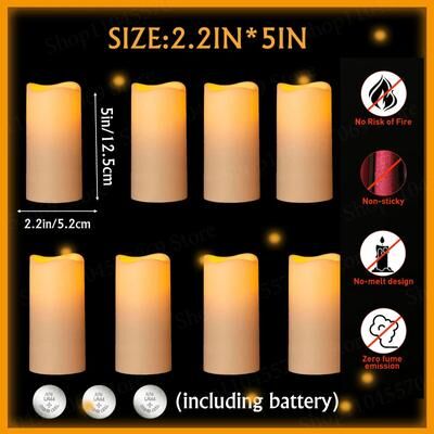 Uplift Treasures LED Flameless Flickering Pillar Candle Set For Home And Event Decor 5inch 12.5cm 36pcs