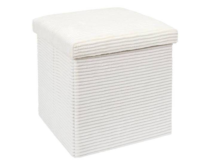 Coffre-pouf pliable, revêtement tissu côtelé - Blancheporte