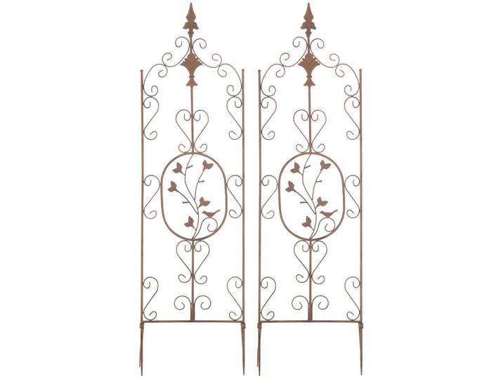 CLP Rankgitter 2er Set Metall antik braun, Braun, 35x122x1 cm, Dekoration, Gartendeko