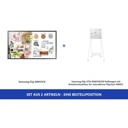 Samsung Flip WM55FX Bundle 55 Flipchart inkl. STN-WM55R Rollwagen"