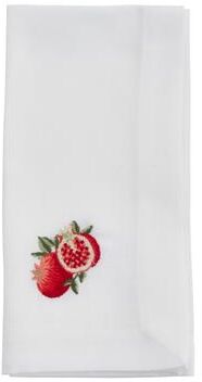 Saro Lifestyle "Embroidered Table Napkins With Pomegranate Design (Set of 4) - 20""x20"""