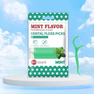 Uplift Essentials Mint Portable Disposable Dental Floss Sticks 50pcs