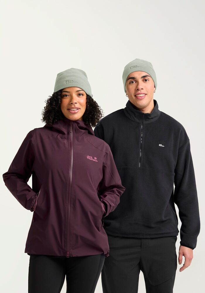 Beanie JACK WOLFSKIN "REAL STUFF BEANIE", Gr. onesize, grün (mintleaf), Polyester, Mützen Beanie mintleaf onesize