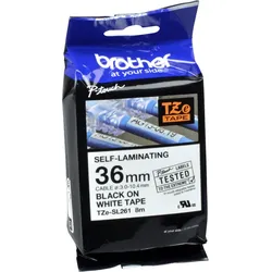 Brother P-Touch Band TZe-SL261 schwarz auf weiß 36mm x 8m laminiert selbstklebend