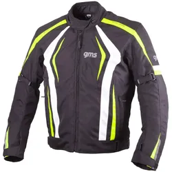 GMS-Moto Pace, Textiljacke - Schwarz/Weiß/Neon-Gelb - M