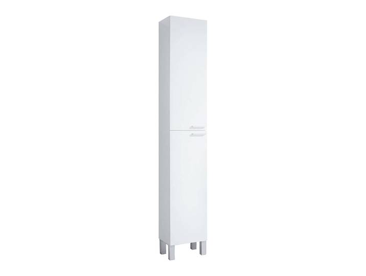Armoire à colonnes effet bois blanc brillant 30x25 cm