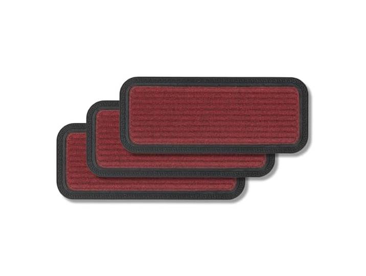 Fußmatte Außen & Innen rutschfest - Rot Linien 25x60cm 3er Set (Rechteckig)