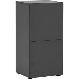 Möbelpartner Schließfachschrank Locked, anthrazit, 2 Fächer, Holz, 45 x 93cm, mit RFID-Schloss