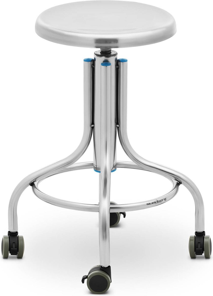 Steinberg Systems Laboratoriumkruk met wielen en RVS frame - Max. 100 kg