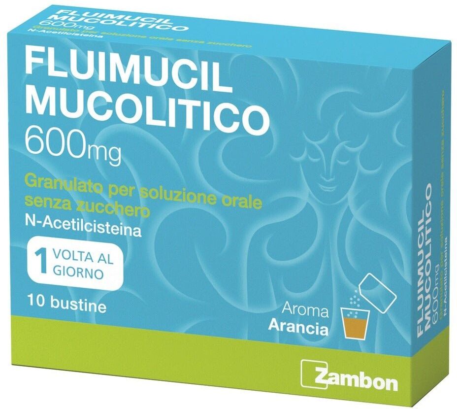 Zambon Fluimucil mucolitico 600mg 10 bustine granulato per soluzione orale