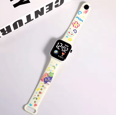 Inspire Curations Cartoon Kids Digital Watch Stitch & Hello Kitty Silicone Wristwatch For Girls syg