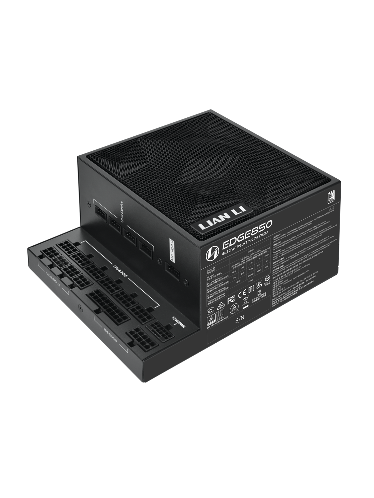 Lian Li EDGE 850 Netzteile - 850 Watt - 120 mm - ATX 3.1 - 80 Plus Platinium