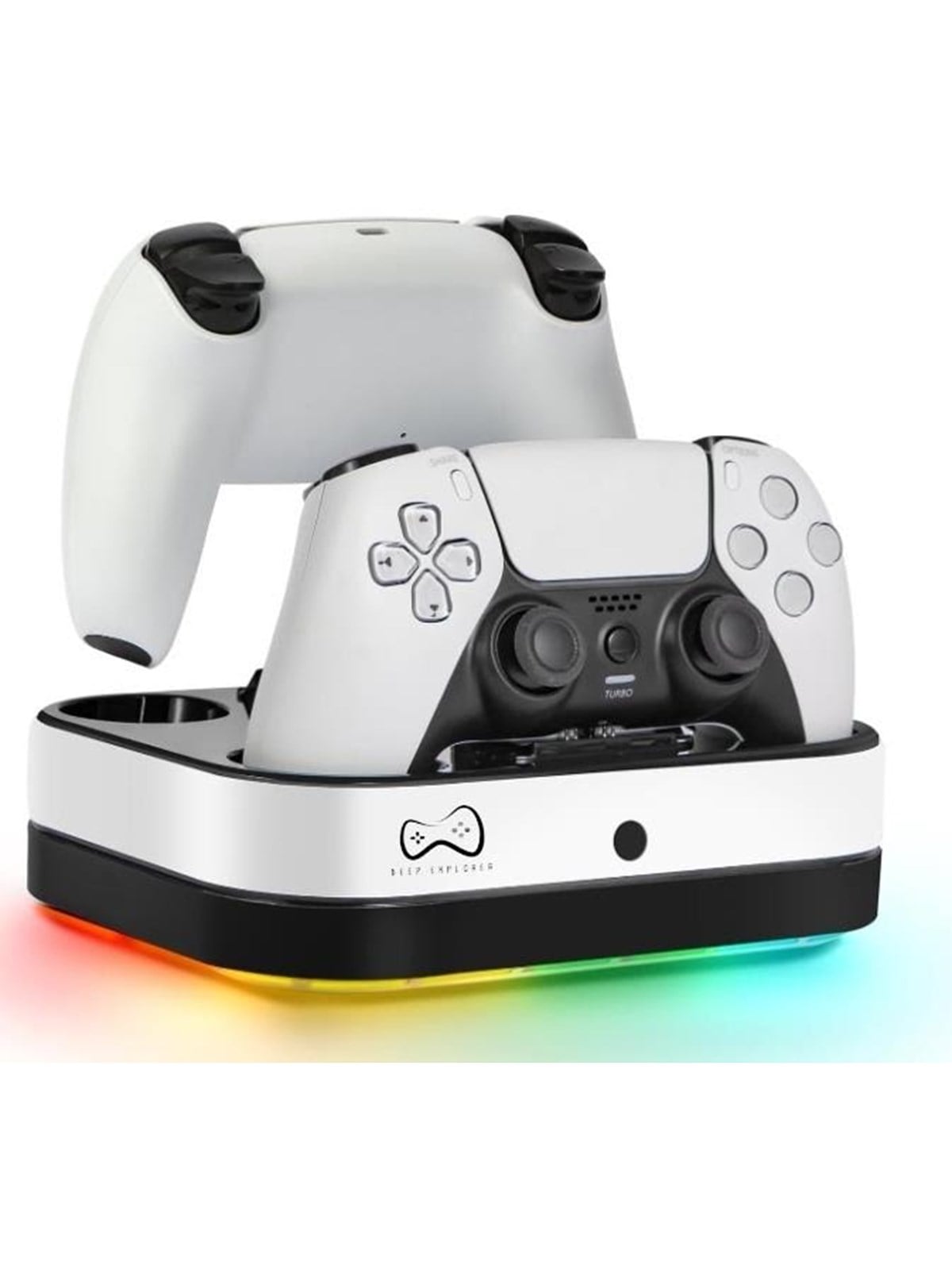 Deep Explorer Doppelladestation mit RGB-LEDs für DualSense und PlayStation Portal - Ladegerät - Sony PlayStation 5