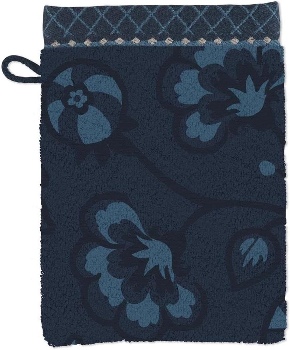 Luxe Jacquard Badhandje Donkerblauw 16 x 22 cm