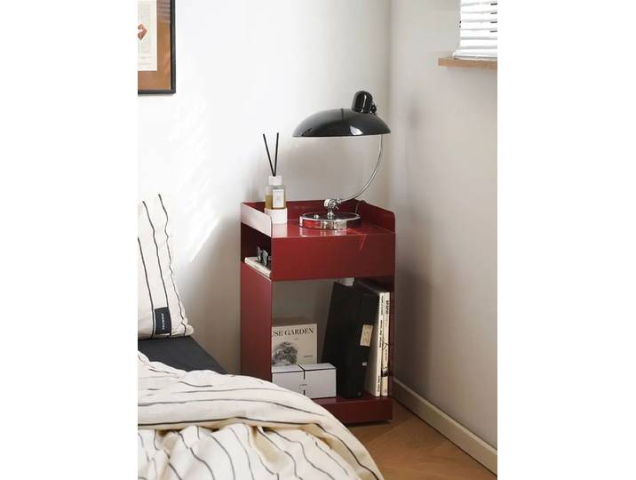Table d'appoint nordique en fer, Table de chevet à roulettes invisibles, Table de chevet en métal, meubles en fer, salon, petite armoire de rangement mobile