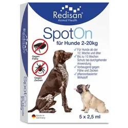 REDISAN Spot-on gegen Zecken+Flöhe f.Hunde 2-20 kg 5X2.5 ml