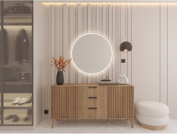 Spiegel Lioni mit LED Beleuchtung - 80 cm - Luxusbetten24