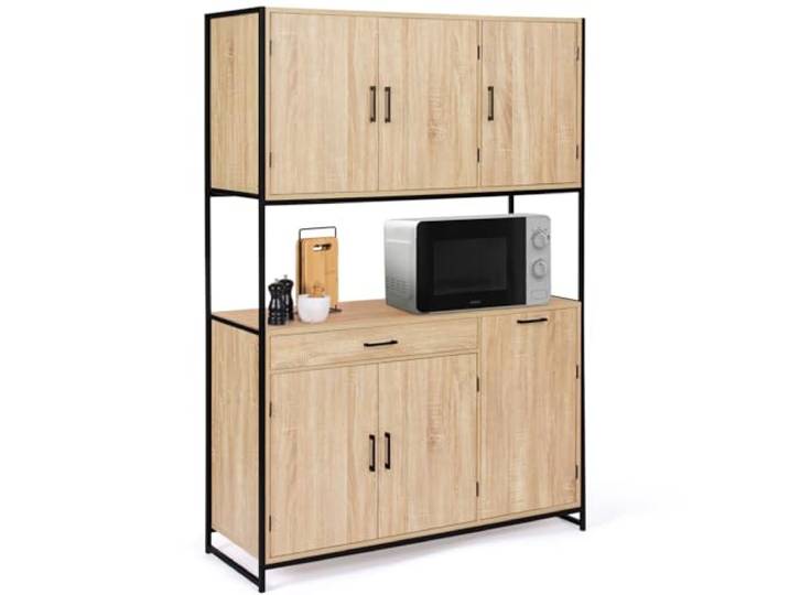 IDMarket - Küchenbuffet 120 cm Detroit Möbel 6 Türen Industriedesign + Schublade