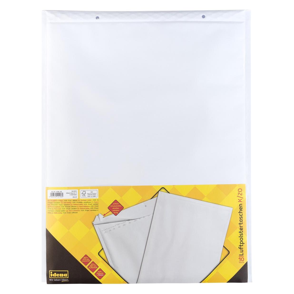 Idena Luftpolstertaschen K/20 haftklebend weiss 37x48cm (1 Stk.) (60107025)