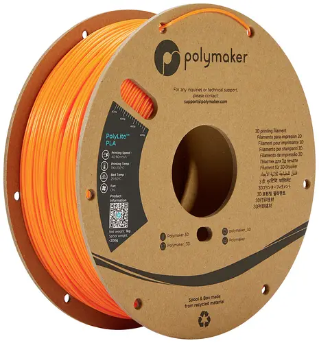 Polymaker PA02008 PolyLite Filament PLA 1.75mm 1000g Orange 1St.