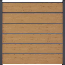 GroJa BasicLine Premium PVC-Steckzaun Sichtschutzzaun Asteiche Natur Sichtschutz Lamellenzaun