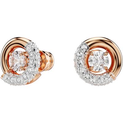 Paar Ohrstecker SWAROVSKI "Schmuck Geschenk Dextera Ohrringe", weiß (roségoldfarben, metallfarben, kristallweiß, kristallweiß), Ohrringe, Damen, 11mm, Metall, mit Swarovski Zirkonia (synth.)