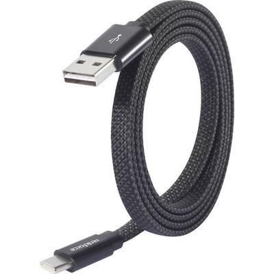 Renkforce USB-Kabel USB 2.0 USB-A Stecker, USB-C® Stecker 1.50 m Schwarz mit magnetischer Aufwicklung RF-6872046