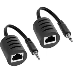 InLine Audio über RJ45 passiv, 2x Klinke 3,5mm Stecker / RJ45 Buchse, max. 50m,